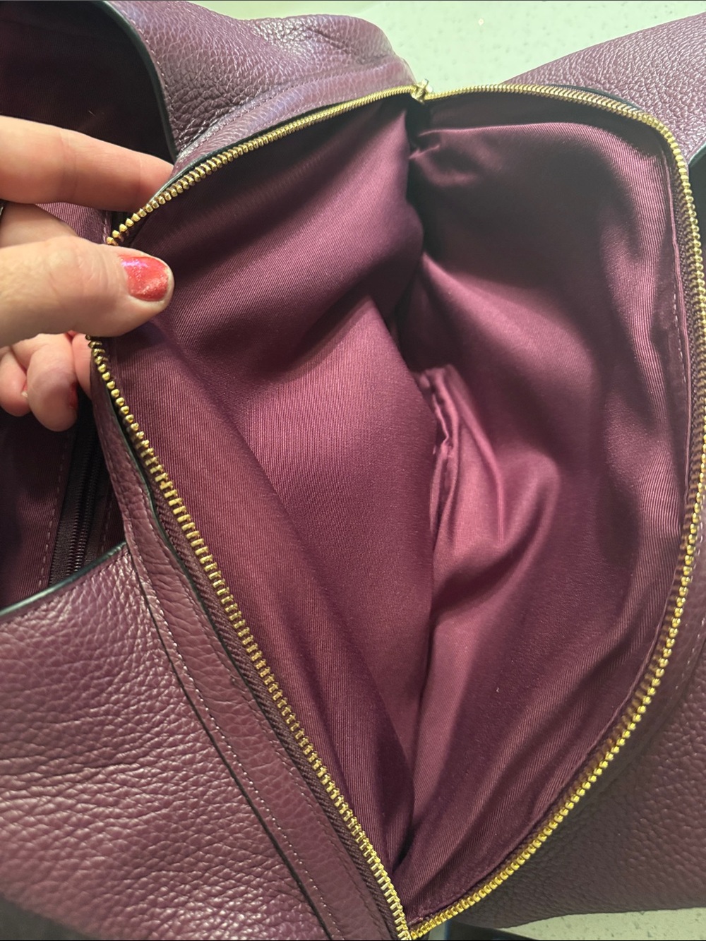 Coach Pebbled Leather Hobo Bag in Plum - Picture 9 of 9